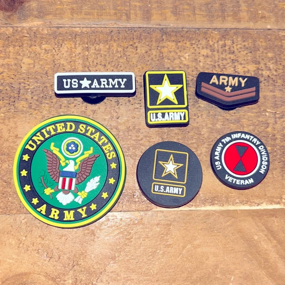 Lot of 6 US Army Croc Charms